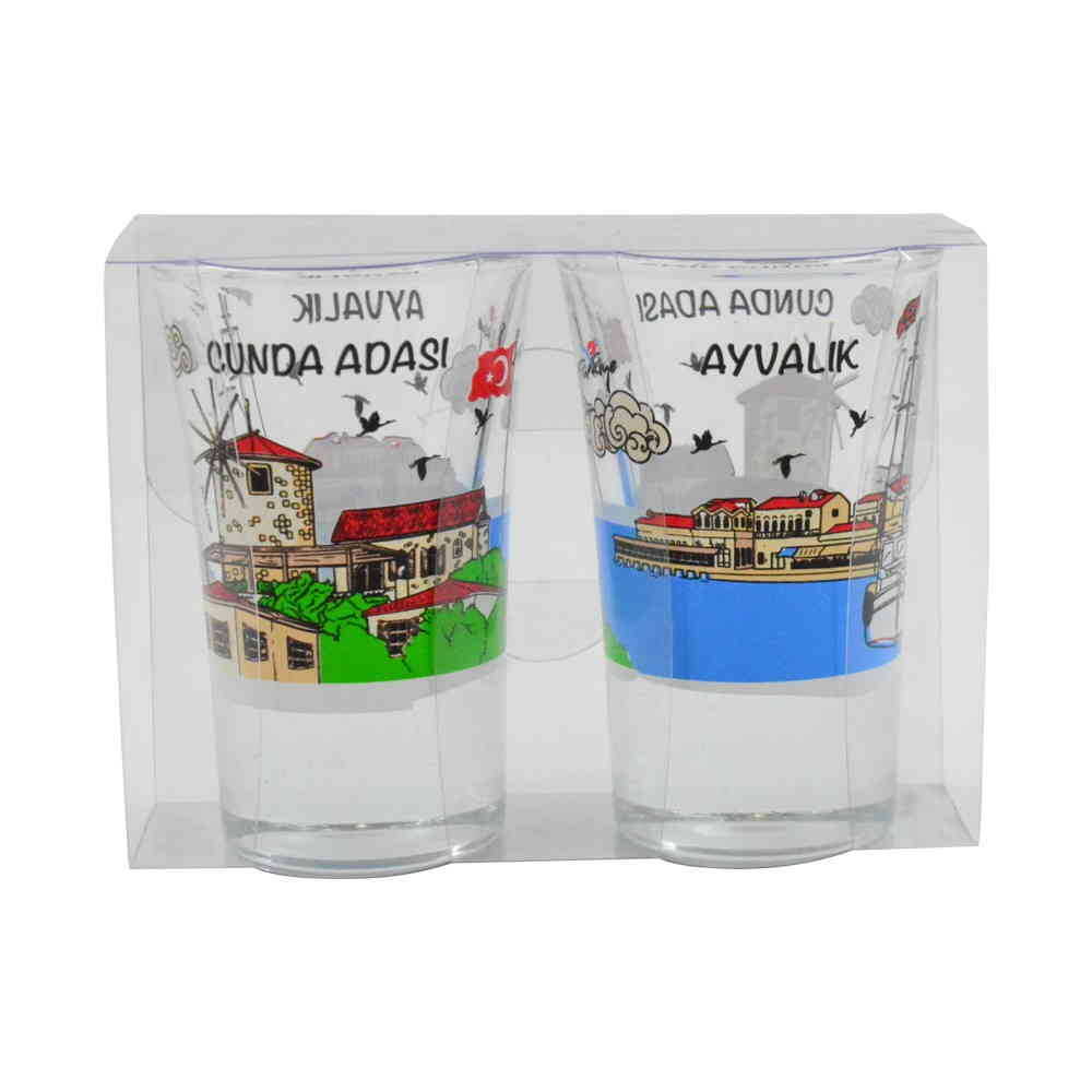 AYVALIK TEMALI İKİLİ SHOT BARDAK